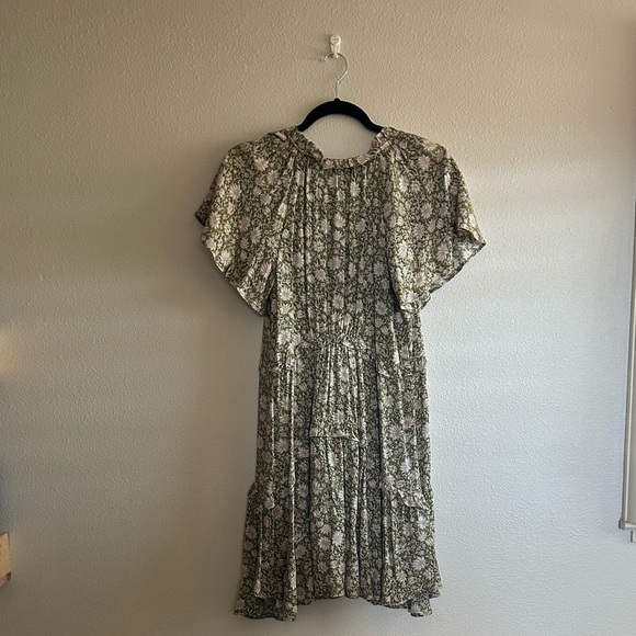 Anthropologie Robin Tiered Floral Mini Dress in Green Sz XS - Picture 9 of 10